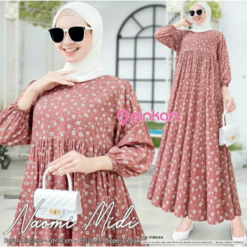 NAOMI MIDI ORI PINKAN | Ld110 Rayon Viscose