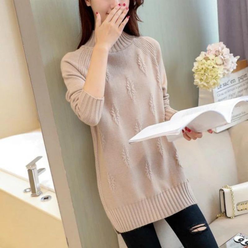 IMPORT LORIE WOMAN AUTUMN SPRING WINTER KNIT MINI DRESS BAJU TERUSAN HANGAT WANITA MUSIM DINGIN