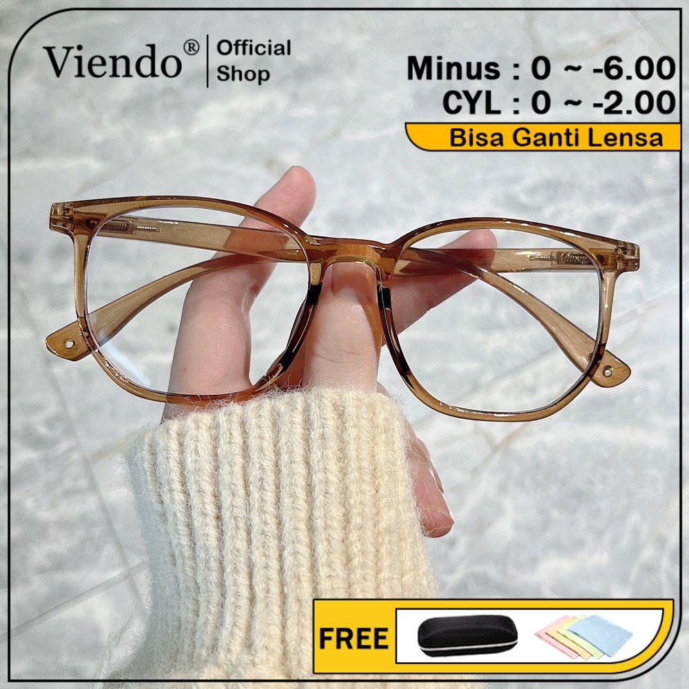 Viendo Frame Kacamata Photocromic Anti Radiasi Blueray Minus Wanita Pria Cowok 2 in 1 Bluecromic Pot