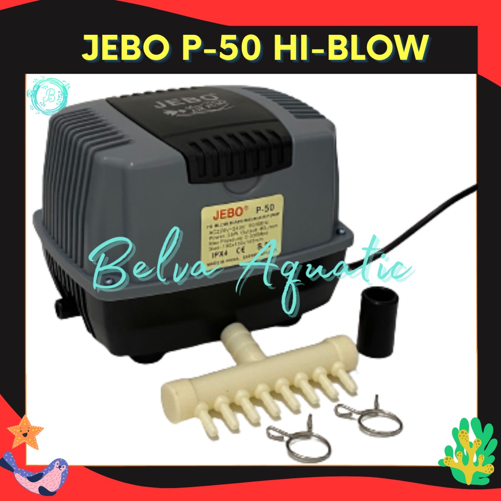 Jebo P-50 Jebo P50 Jebo P 50 Pompa Udara Aerator Hi-Flow Air Pump Blower Pompa Aquarium