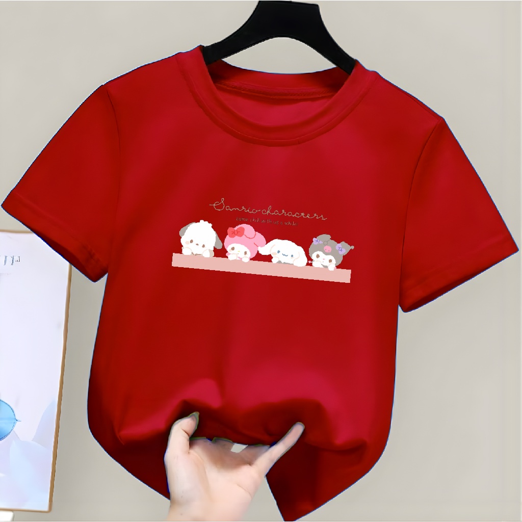 Kaos Anak SANRIO KARAKTER Baju Oblong Anak Lengan Pendek Ideal Usia 2-15TH Cotton Combed