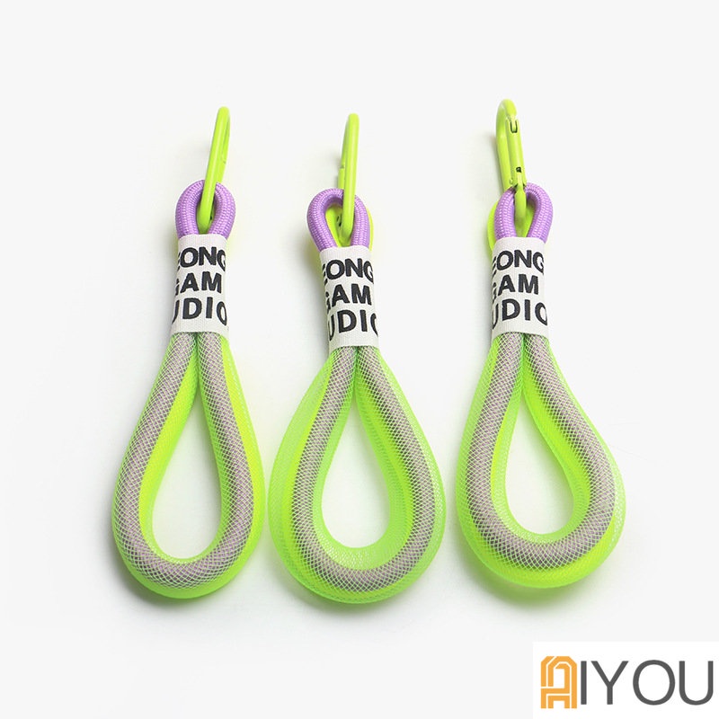 Mesh Landyard Neon Liontin Ponsel Tali Tas Dikepang Tali Gantungan Kunci Fashion Kreatif Dekoratif Keycord Aksesoris