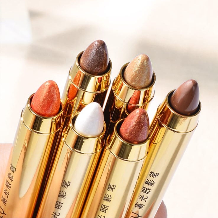 cod★ready★ Eyeshadow Pensil Crayon 2in1 eyeshadow and Highlighter Pigmented color 4 varian globallagilaku