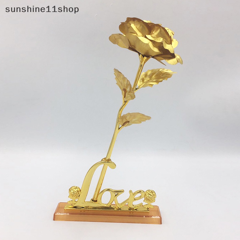 Sho 24 K Foil Disepuh Bunga Mawar Kreatif Valene Hadiah Hari Rose Wedding Decor N