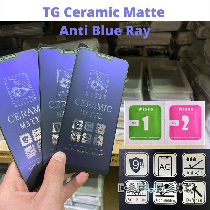 temper glass blue CERAMIC MATTE anti Radiasi XIOMI REDMI 9 / 9A/ 9C 10A- CS