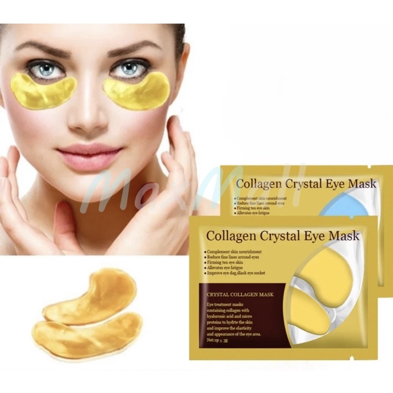 Collagen Eye patch Masker Mata Kolagen Masker Kantong Mata Emas Crystal Collagen Gold Anti Aging Powder Eye Mask Gold Mata Panda Hitam