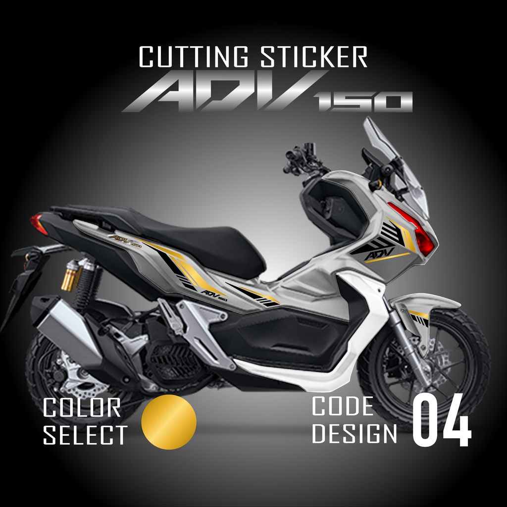 Striping ADV 150 - Cutting Sticker Stiker Lis Timbul Variasi Motor Honda ADV150 Warna Gold Emas Holo