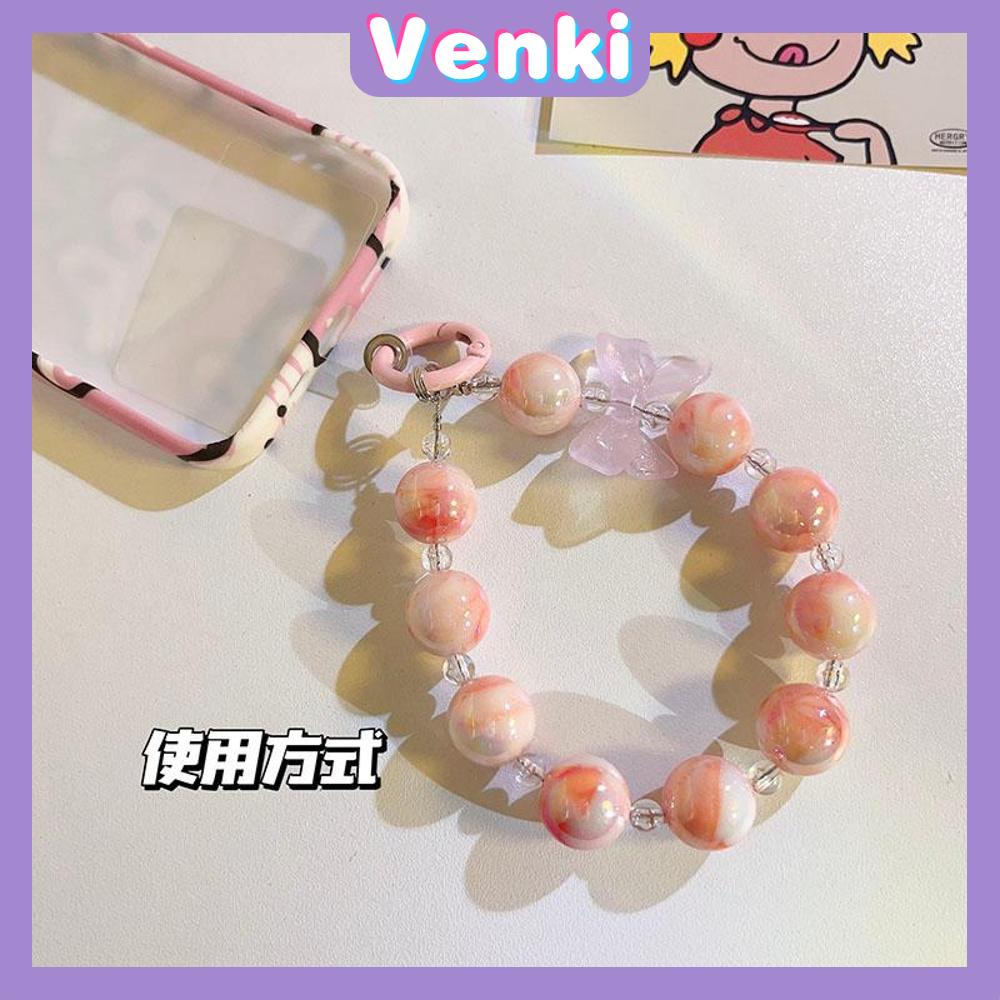 Venki - Casing Ponsel Gesper Gelang Lanyard Gelang Manik-manik Berwarna-warni Yang Indah Berbagai Macam Gaya Multicolor Hati Busur Bulan Multicolor Sederhana Kompatibel iPhone Case