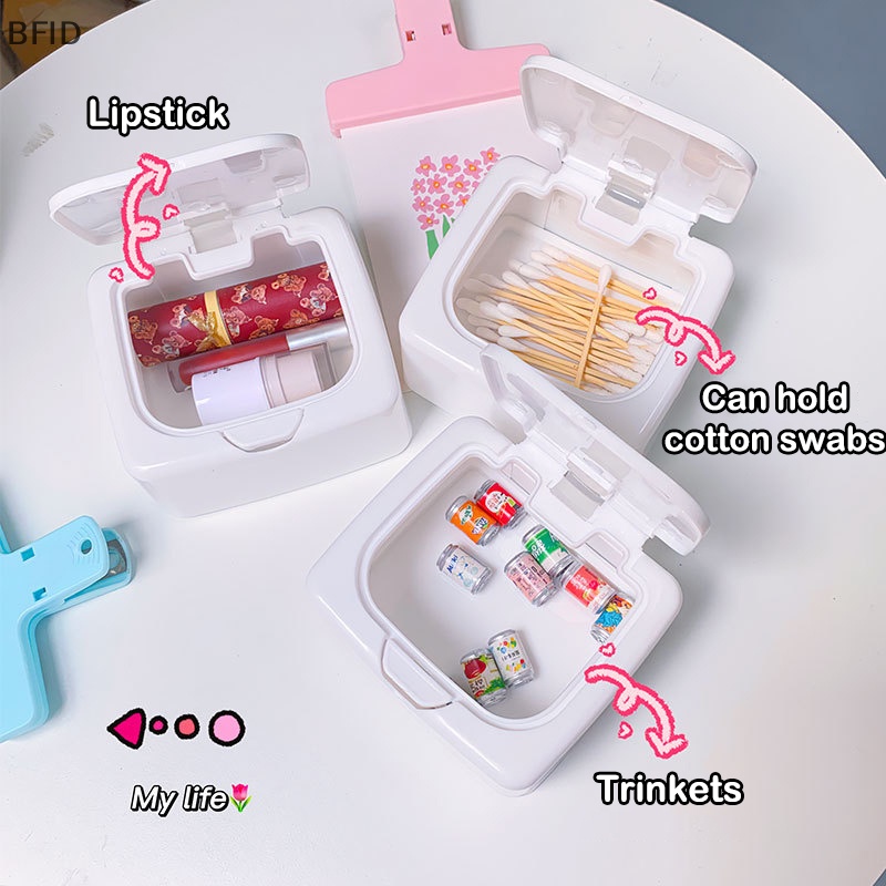 [BFID] Kawaii Sanrioed Desktop Storage Box Kotak Penyimpanan Kartun Cotton Swab Sundry Kotak Barang Kecil [ID]