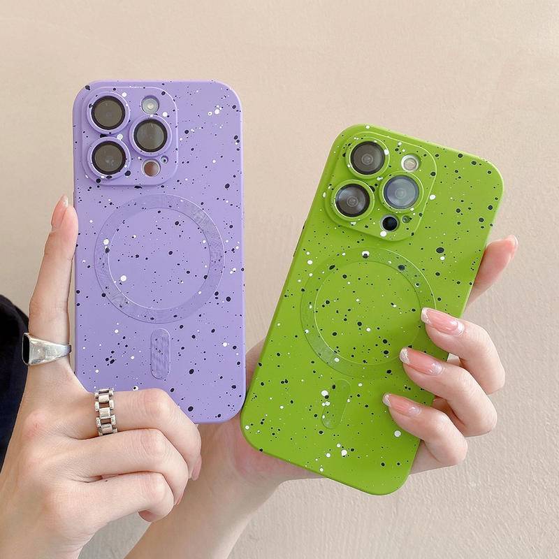 Casing Ponsel Pengisian Magnetik Untuk Samsung Galaxy S22 S23 Note20 Ultra S23 Note10 Plus Splashing Silikon Lembut Pelindung Lensa Cover Case Untuk Galaxy Z Flip3 4