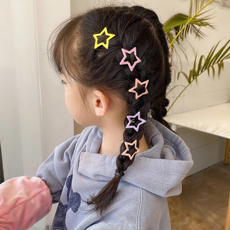 Jepit Rambut Aksesoris Rambut Logam Warna Permen Snap Hair Pin 2Pcs Korean INS Style Anak Hair Clip Gadis Lucu Ponytail Holder Y2K Hiasan Kepala BB Jepit