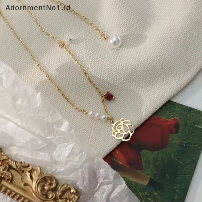 [AdornmentNo1] Fashion Trendy Shiny Exquisite kalung bunga ringan rantai klavikula Hollow untuk wanita perhiasan pasangan hadiah pesta ulang tahun