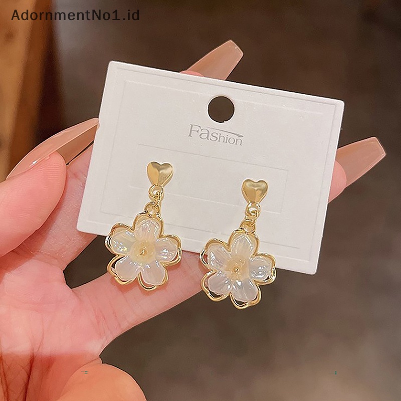 [AdornmentNo1] Resin anting tusuk bunga korea Fashion perempuan temperamen cantik elegan perhiasan Simple manis gadis aksesoris wanita