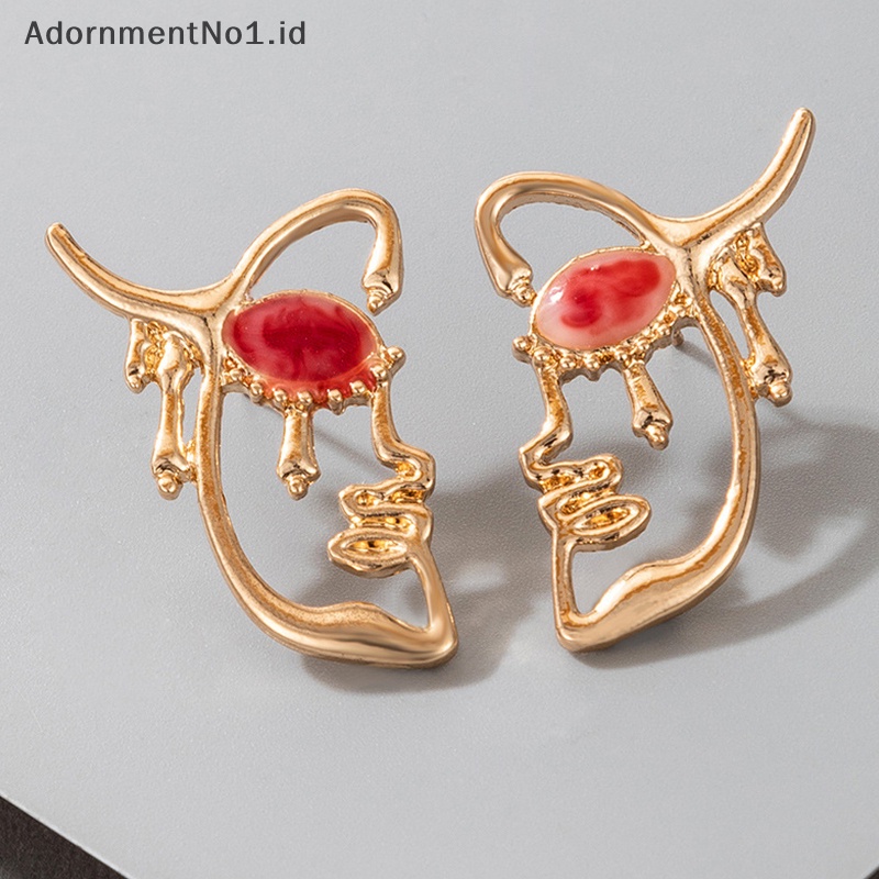 [AdornmentNo1] Punk manusia wajah Drop anting untuk wanita Retro abstrak melubangi Statement Fashion Hyperbole menjuntai anting perhiasan hadiah