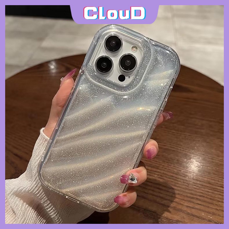Luxury Gradient Color Fantasy Starry Sky Laser Card Case Compatible For IPhone 11 14 13 12 Pro Max X 7Plus XR XS MAX 6 6S 7 8 Plus SE 2020 3D Stereo Corrugation Pattern Soft Cover
