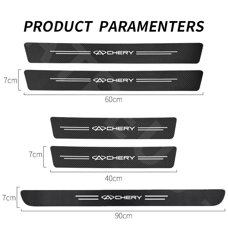 Luminous Stiker Pelindung Pintu Mobil Chery Anti Gores Threshold Strips Mobil Stiker Untuk Chery Tiggo 4 8 7 Pro 5x Omoda 5 TJ-1 Face QQ 2023