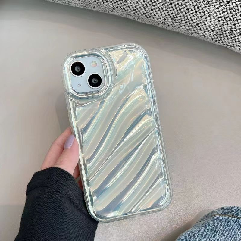 Casing Ponsel Kartu Laser Mewah Simple Mempesona Kompatibel Untuk IPhone 14 Pro Max XR 11 14 13 12 Pro MAX 6 6S 7 8 Plus X XS MAX SE 2020 Kreatif Pola Korgasi Stereo 3D Soft Cover