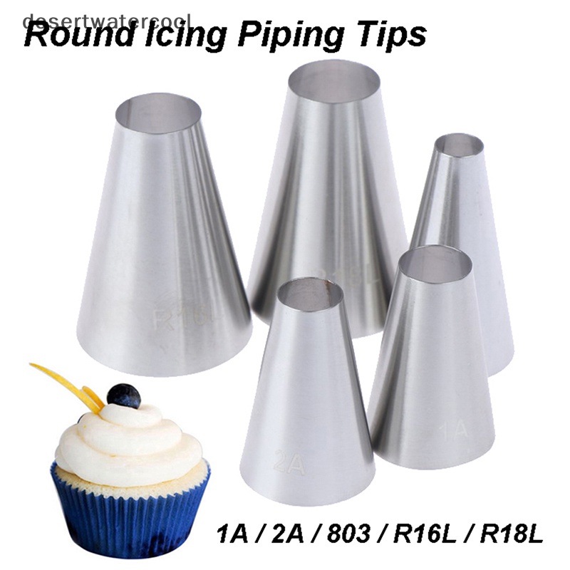 Deid 5pcs Tips Dekorasi Krim Kue Bulat Besar Piping Icing Nozzle Pastry Tools Martijn
