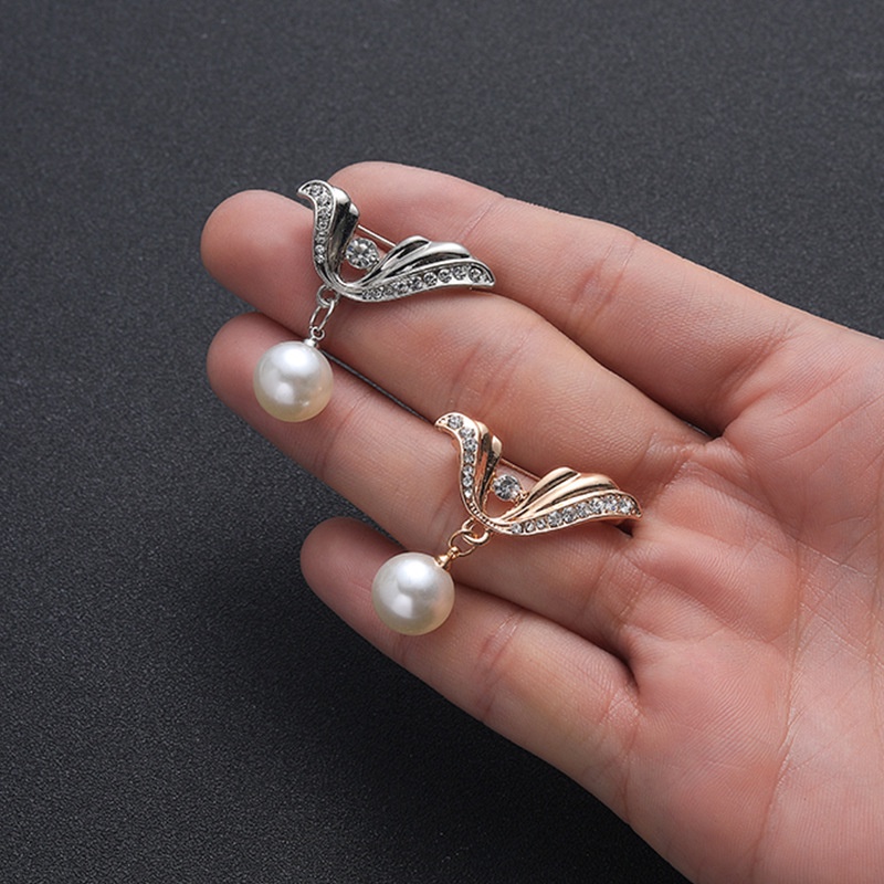 Hadiah Harian Berlian Imitasi Mutiara Imitasi Elegan Klasik Sayap Malaikat Bros Pin Pesta Pria Paduan Perhiasan Wanita Pin Aksesoris Pakaian Ransel Bros Pin