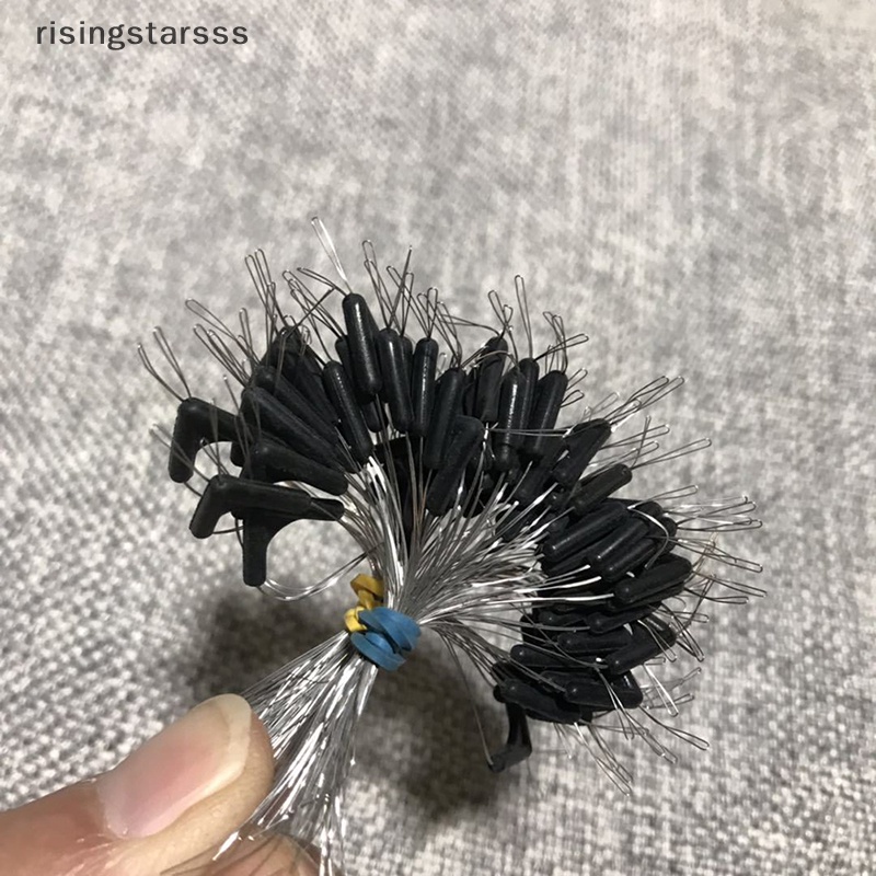 Outdoor 50pcs Double Hooks Kontaktor Device Line Bifurcation Ruang Delapan Tipe Space Bean Line Putar Alat Memancing Aksesoris Baru