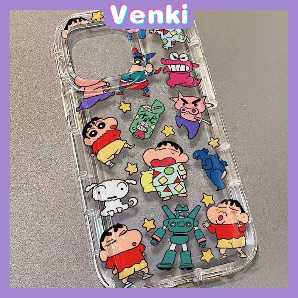 VENKI - Untuk iPhone 11 Case Bening Phone Case TPU Soft Airbag Shockproof Protection Camera Cute Small New Case Kompatibel dengan iPhone 14 13 Pro Max iPhone 12 Pro Max XR XS 7 8Plus