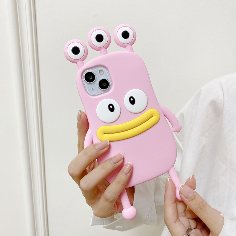 Star Series Stereoscopic CuteBlack Pink Monster Alien Soft Case for IPhone 11 12 13 14 Pro Max TPU Phone CASE Pretty Girl's Fashion