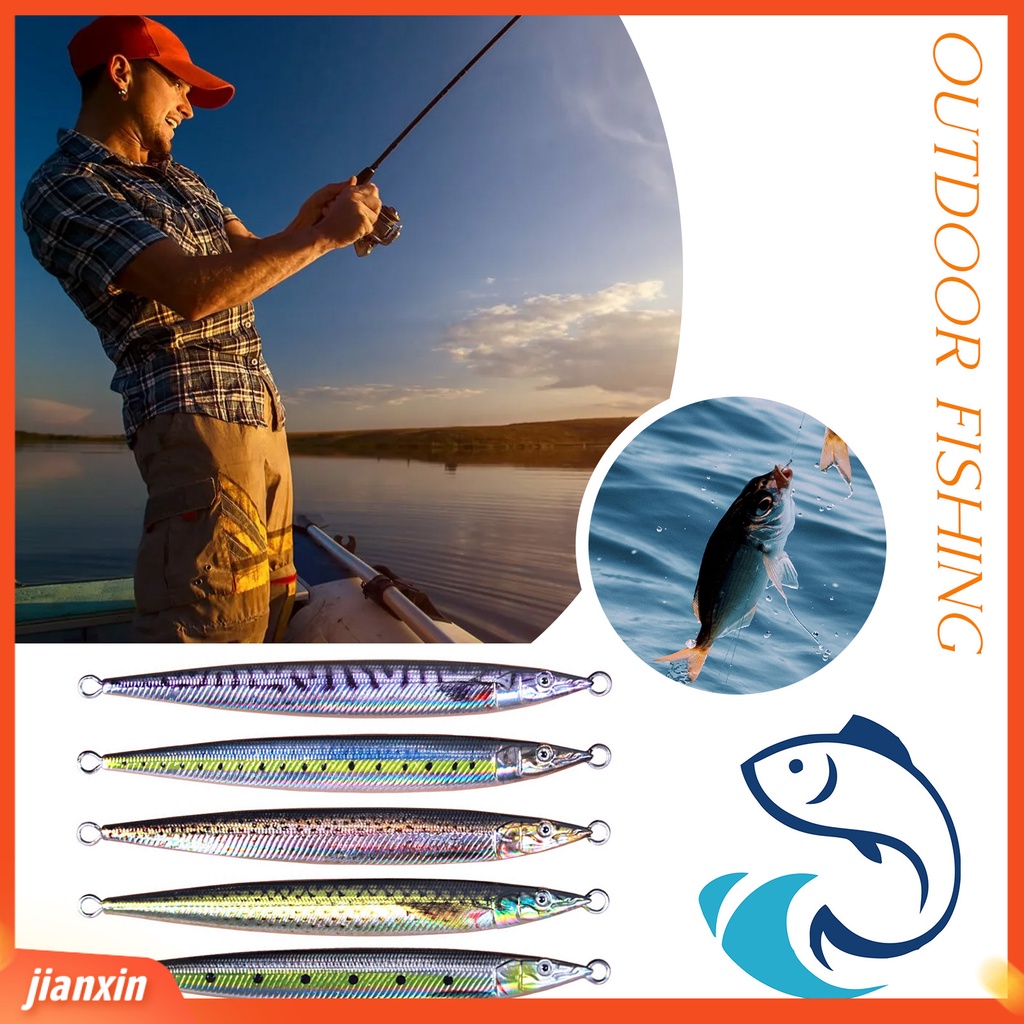 (In Stock) 100g /13.2cm Umpan Pancing 3D Print Simulasi Disederhanakan Lapisan Reflektif Mata Hidup Logam Air Asin Air Tawar Buatan Jigging Umpan Perlengkapan Memancing