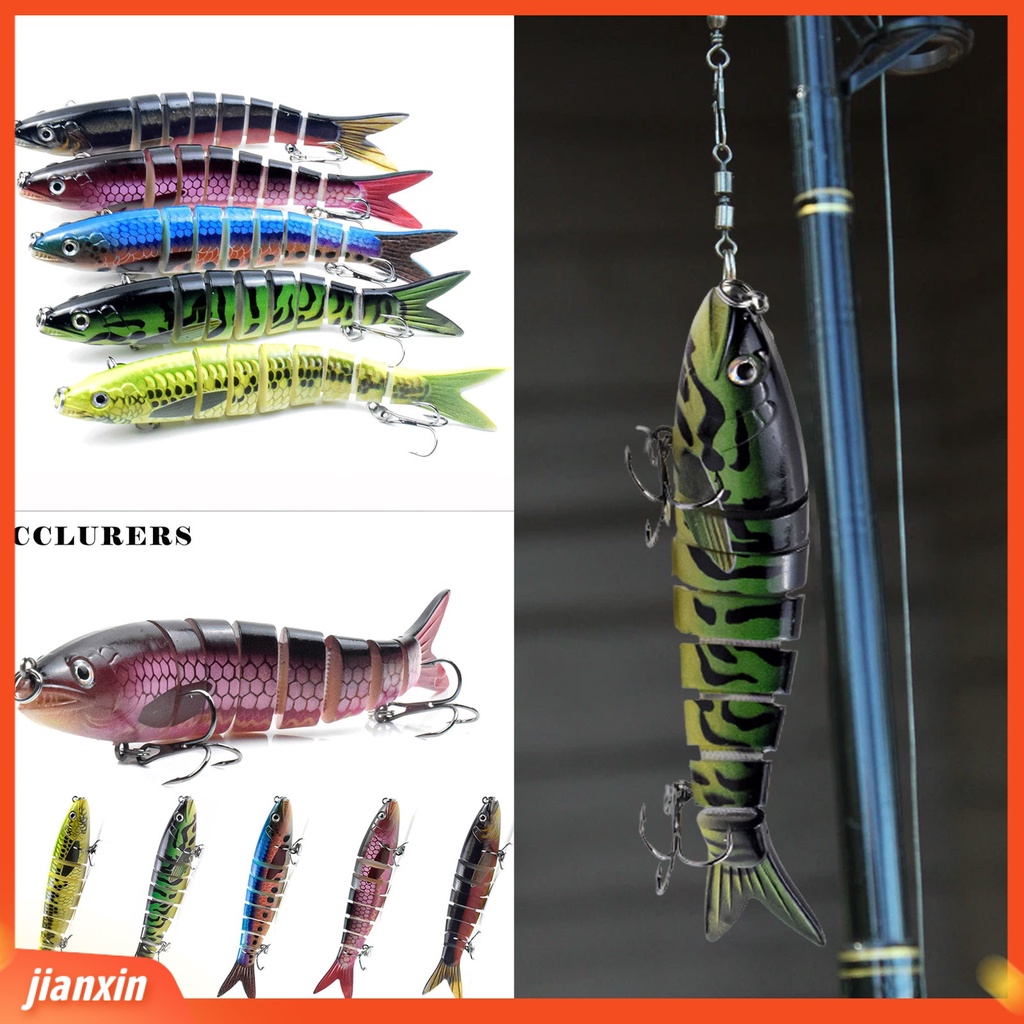 (In Stock) 3Pcs 13.5cm 20g Umpan Pancing Multi Jointed Menarik Plastik 3D Mata Bionic Umpan Jig Hook Untuk Angling