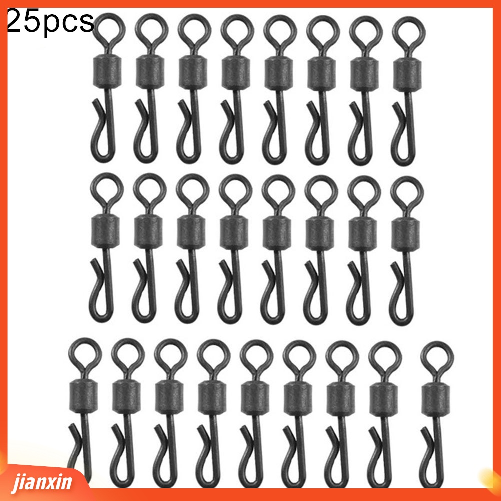 (In Stock) 25Pcs 8#Tackles Putar Putar Berbentuk Q Portabel Tahan Lama Untuk Memancing Ikan Gurame