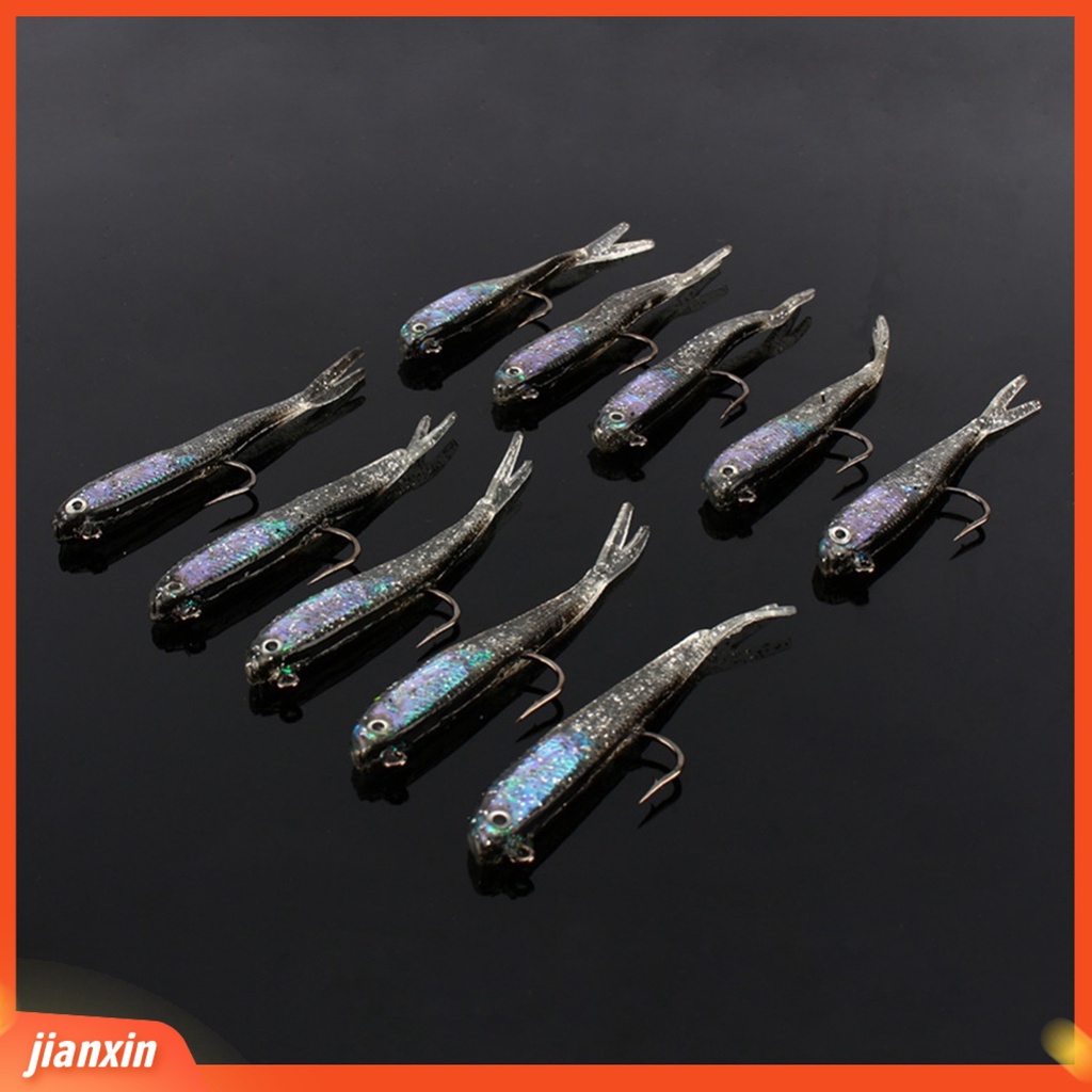 (In Stock) 10Pcs 73mm 5.45g Silikon Lembut Umpan Kait Tunggal Buatan Ikan Kecil Umpan Pancing Tackle