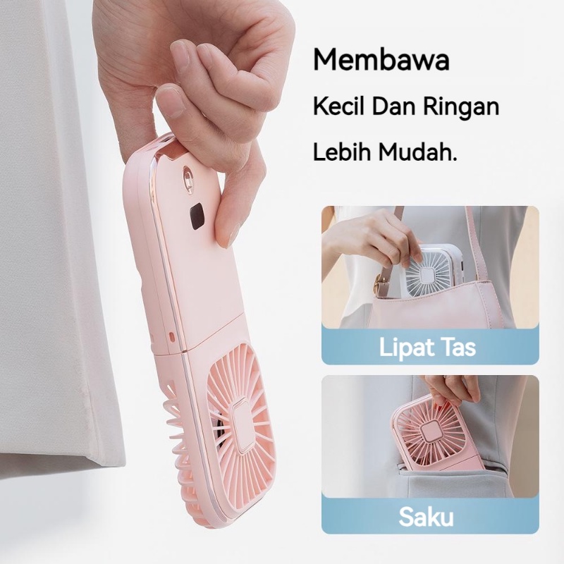 【COD】Kipas Angin Mini Portable Powerbank/Kipas Angin 3000 MAH/Kipas Portable Lipat Mini/Kipas Portable Leher Gantung/Kipas Powerbank 3 IN 1