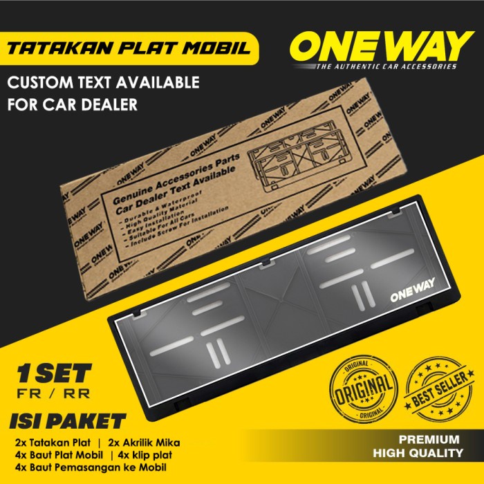 TEMPAT DUDUKAN PLAT MOBIL ONEWAY PREMIUM MIKA SET