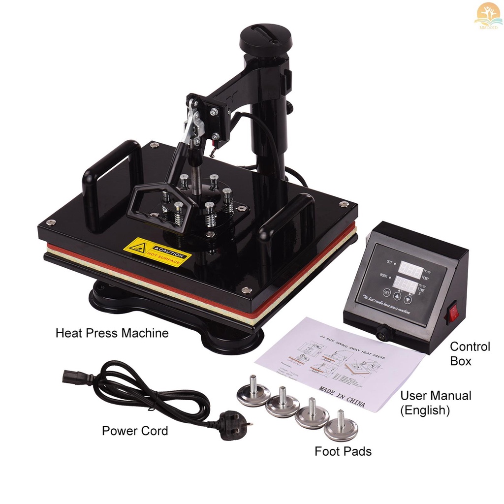 In Stock 12 * 15 Inch Combo Heat Press Machine Professional Dual Digital Sublimation Heat Transfer Swing Machine 360-degree Rotation for T-shirts Bags  Covers Mouse Pad DIY