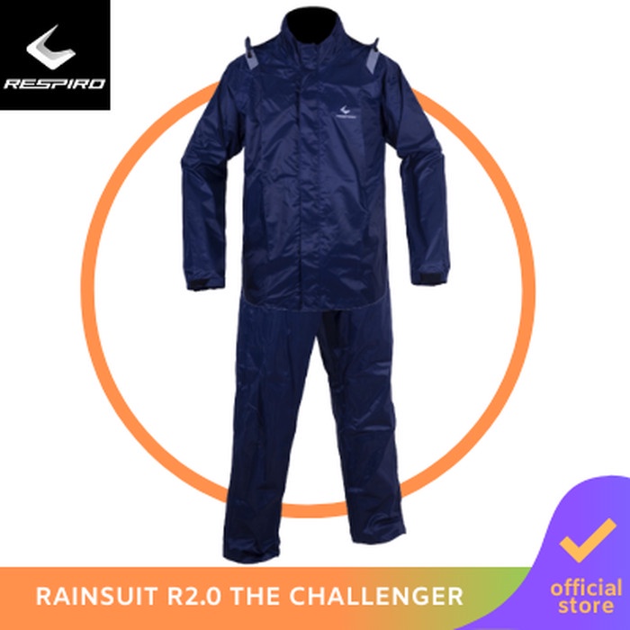 Respiro The Challenger | Jas Hujan Motor 100% Waterproof - Navy - XXL