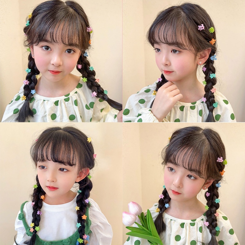 50pcs /Set Mini Hair Clip Hair Claws Candy Color Gadis Poni Klip Jepit Rambut Wanita Aksesoris Rambut