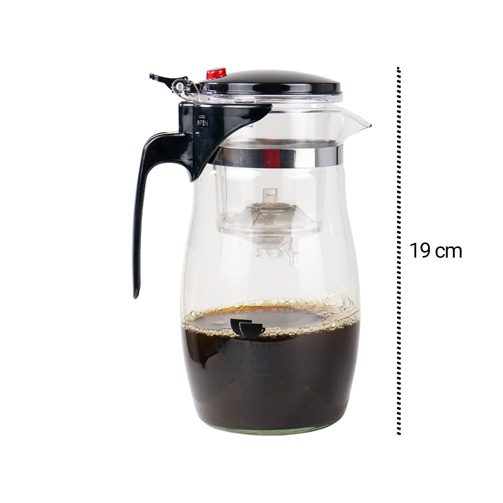 Teko Kaca Kopi Teh Pitcher dengan Saringan 875ml - TP-757