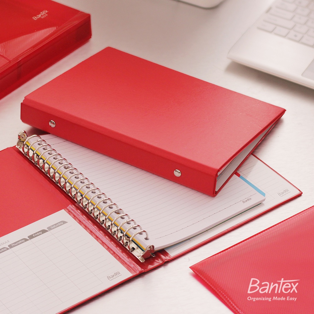 

[Artomas] Bantex Binder Note A5 20 Ring Besi Loose Leaf Multiring Binder Red 1324 09