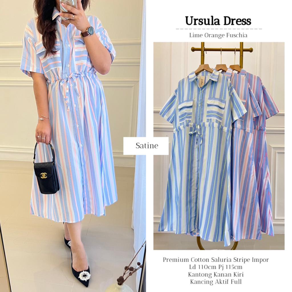 Pakaian Baju Busana Wanita URSULA DRESS by SATINE 04/07 AS B91