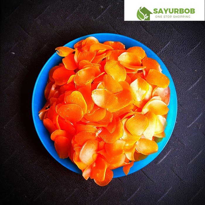 

Kerupuk Orange Warna-Warni Putih Kemasan Hemat 50gr SayurBob