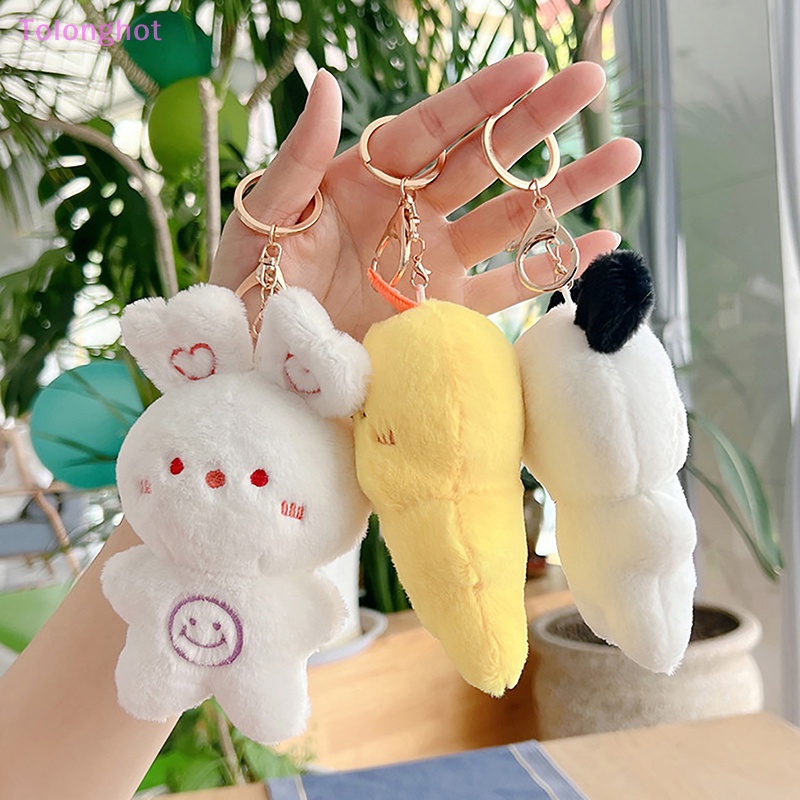 Tolonghot&gt; Kawaii Plush Animal Toy Keychain Lucu Boneka Plush Keyring Rabbit Bear Boneka Keychain Ransel Liontin Ornamen well