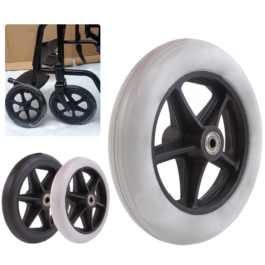 LdQ roda depan kursi roda 8 inch - Kursi Roda "Diameter Full 20 Cm" - Roda Kursi Roda - Roda Bagian