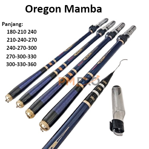 Joran Tegek Zoom Oregon Mamba Panjang 180 210 240 270 300 330 360 Ruas Pendek Atau Tongkat Pancing B
