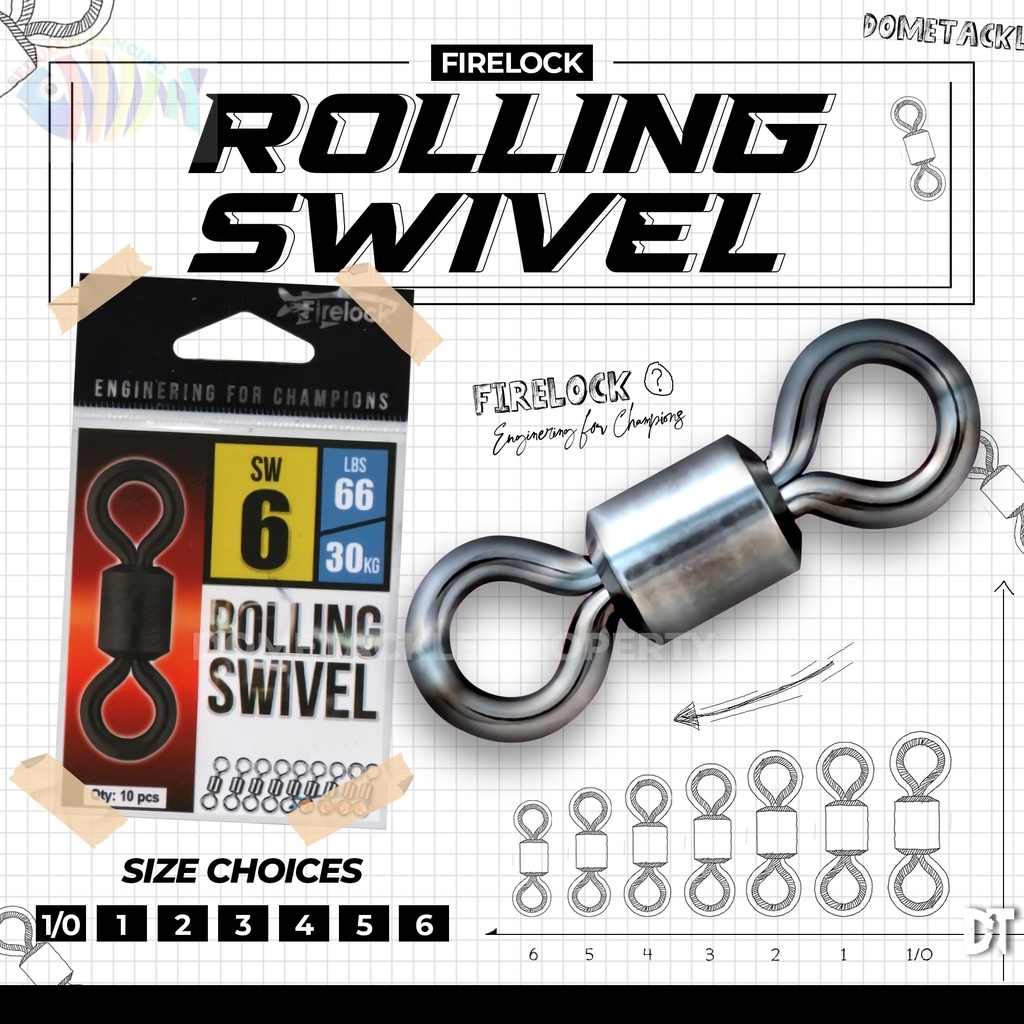 FIRELOCK Kili Kili Rolling Swivel Pancing 1/0 1 2 3 4 5 6 8 10 Saltwater Resistance
