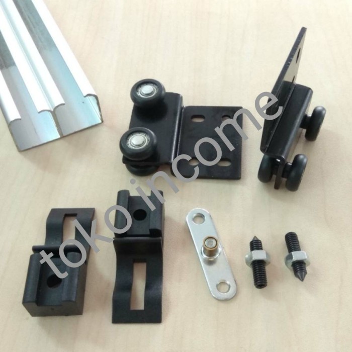 Rel 3 Meter dan Roda Sliding Lemari Gantung / Geser B 004 Double