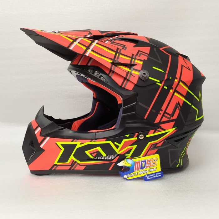 Helm KYT Cross Trail Jumshot #2 Black Matt/Red Fluo | Original