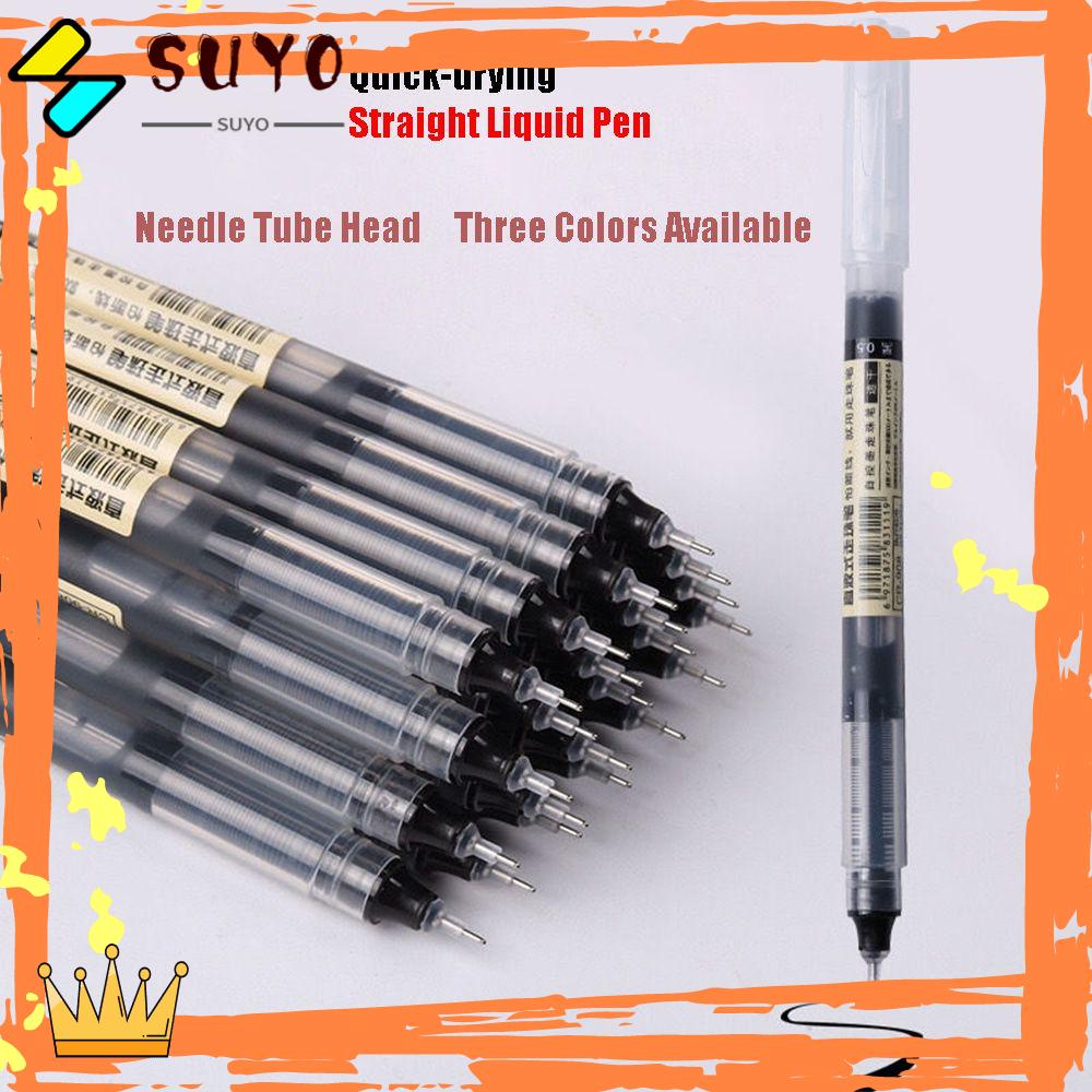 SUYO Gel Pen Perlengkapan Siswa Tabung Jarum Full Kapasitas Tinggi 0.5mm Rollerball Pen