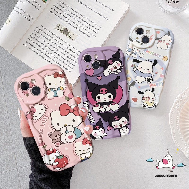 Casing Ponsel Pochacc Kuromi Lucu Untuk Infinix Hot 30i 9 8 10Lite Smart 6Plus 7 6 5 Hot 10 12 30 11 8 20 9 Play Note12 G96 Kartun Doodle Hello Kitty Tpu Soft 3D Wavy Curved Edge Case