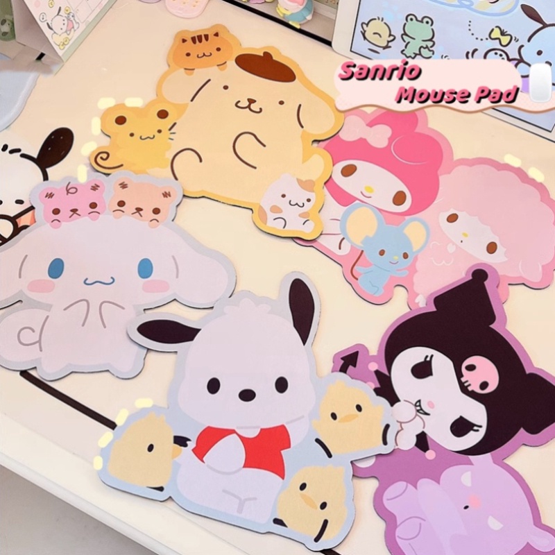 Alas Mouse Sanrio Lucu Kartun Kuromi Melody Alas Anti slip Untuk Komputer Laptop Gaming Multi Ukuran Table Mat Stationery