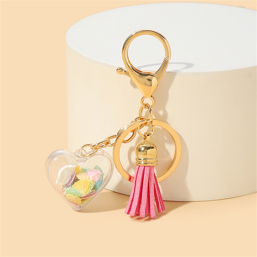 Trendy Payet Isi Hati Gantungan Kunci Sweet Tassel Keyrings Untuk Wanita Tas Lucu Pesona Ornamen Hadiah Pesta Souvenir Aksesoris