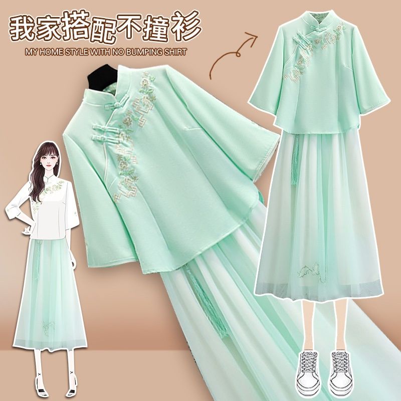 Chinoiserie cheongsam improved two-piece suit women